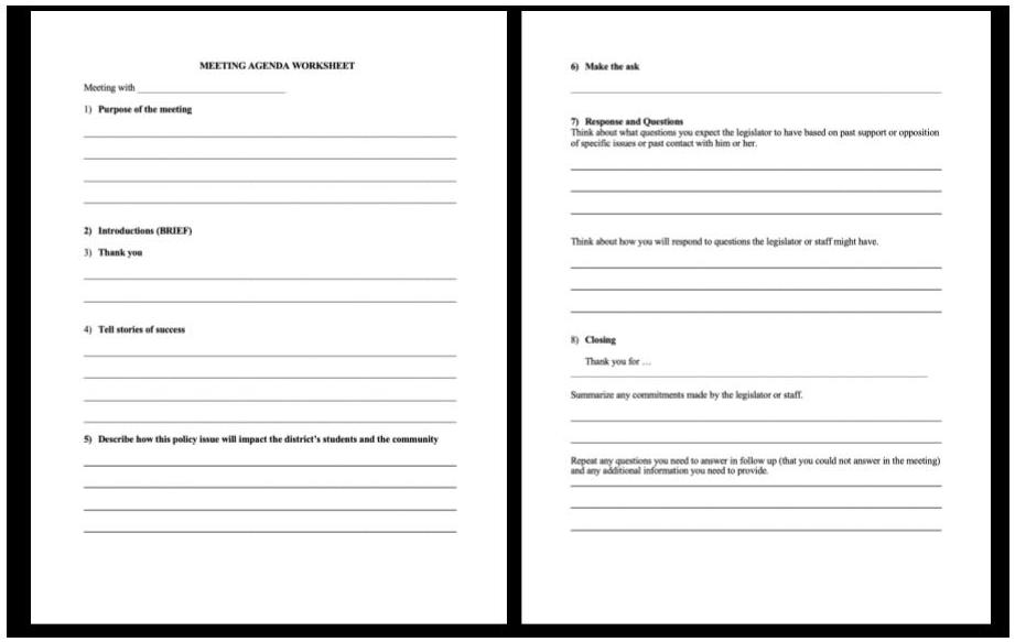 agenda planning worksheet